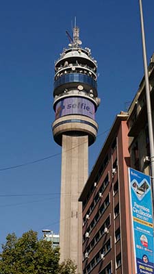 Santiago, la Tour Entel pour la télévision