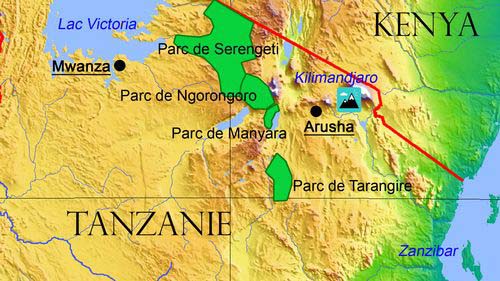 Carte Tanzanie