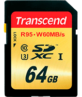 Carte mémoire Transcend 64go